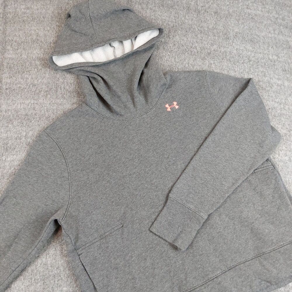 UNDER ARMOUR Women’s Size Large Sweatshirt Cowl Neck Rival Fleece Hoodie Gray